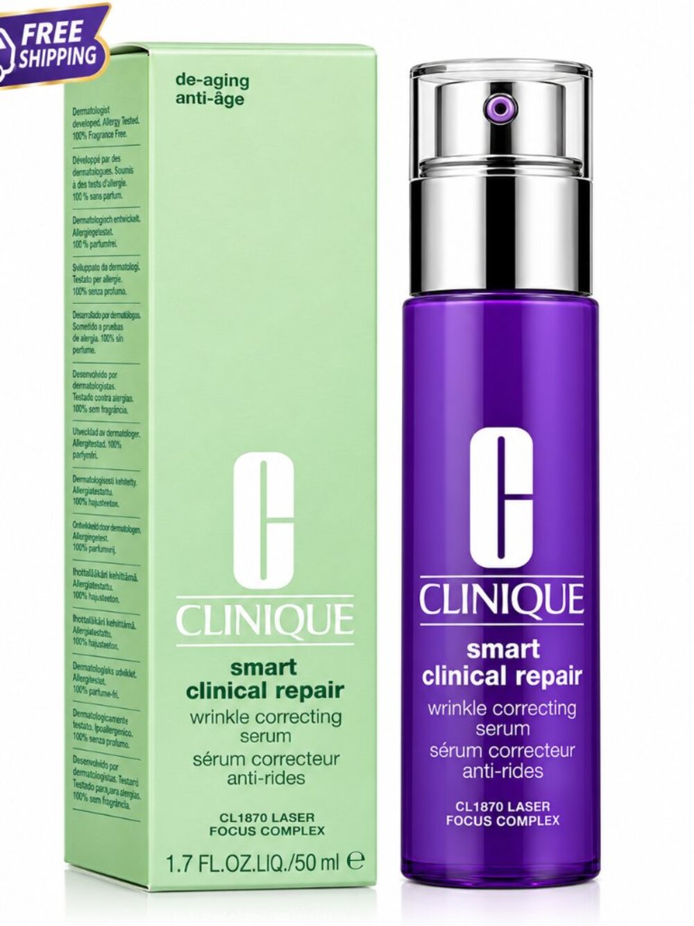 Clinique Smart Clinical Repair Wrinkle Correcting Serum 1.7 oz / 50 mL – NEW